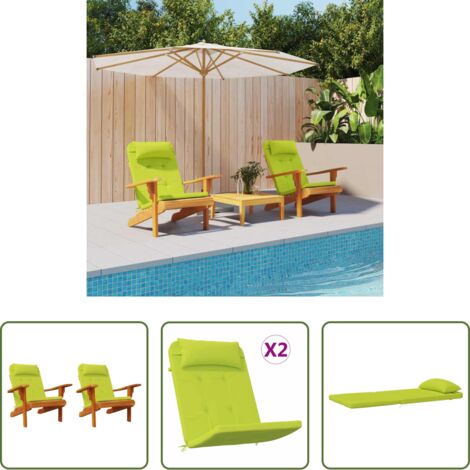 Cuscini esterni -  Cuscini per sedie 2 pcs Verde brillante. 58 x 77 x 4,5 cm