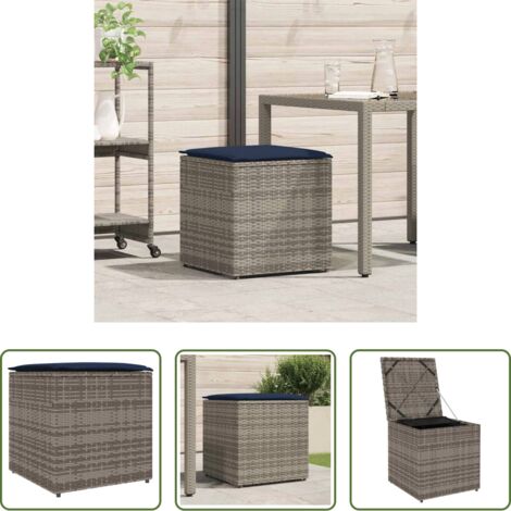Cuscini esterni -  Scatola per Cuscini Grigio 50 x 50 x 50 cm polyrattan