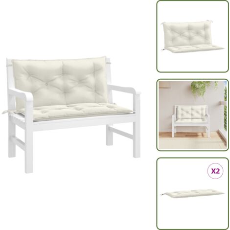 Cuscini esterni - vidaXL Cuscini Panca Giardino 2pz Crema Mélange 100x50x7cm Tessuto - Cuscini per soggiorno