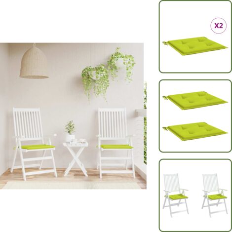 Cuscini esterni - vidaXL Cuscini per Sedia 2 pz Verde Brillante 50x50x4cm Tessuto Oxford - Cuscini per casa