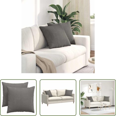 Cuscini in corduroy -  Cuscini da Divano 2 pcs Grigio chiaro 45 x 45 cm