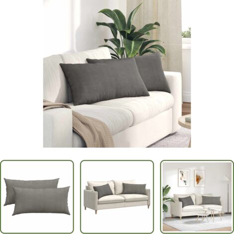 Cuscini in corduroy -  Cuscini da Divano 2 pcs Grigio chiaro 80 x 40 cm