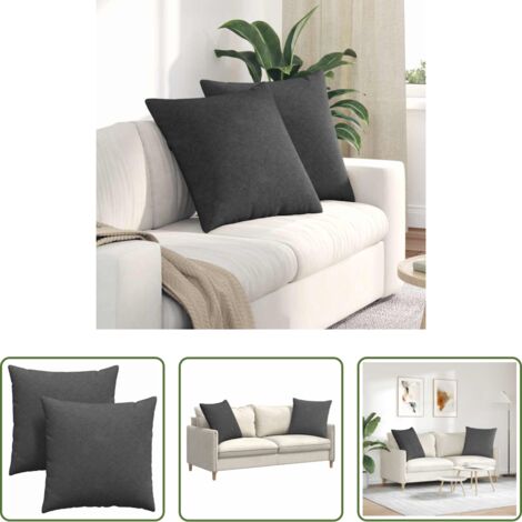 Cuscini in corduroy -  Cuscini da Divano 2 pcs Grigio scuro 60 x 60 cm