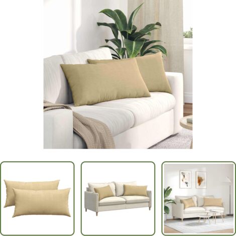 Cuscini in corduroy -  Cuscini da Divano 2 pcs Grigio Verde 80 x 40 cm