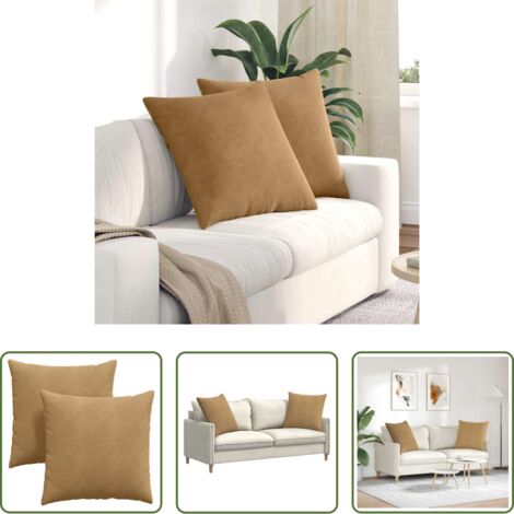 Cuscini in corduroy -  Cuscini da Divano 2 pcs Marrone 80 x 80 cm Tessuto in Cords
