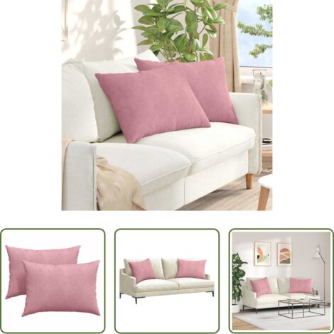 Cuscini in corduroy -  Cuscini da Divano 2 pcs Rosa 70 x 50 cm Tessuto in Cords