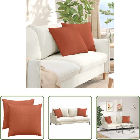 Cuscini in corduroy -  Cuscini da Divano 2 pcs Rosso Arancio 50 x 50 cm