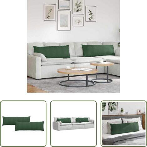 Cuscini in corduroy -  Cuscini da Divano 2 pcs Verde Scuro 120 x 40 cm