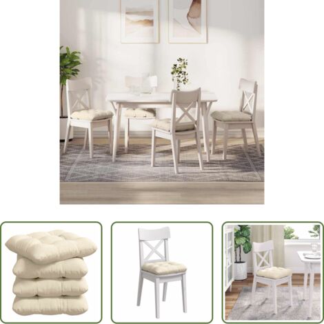 Cuscini in corduroy -  Cuscini per Seduta 4 pcs Crema 45 x 45 cm Tessuto in Cords