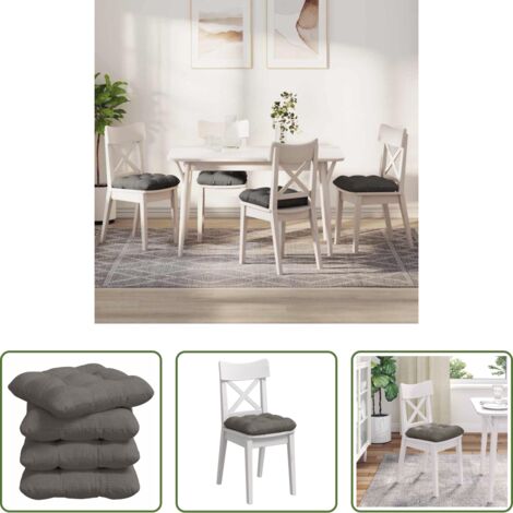 Cuscini in corduroy -  Cuscini per Seduta 4 pcs Grigio chiaro 45 x 45 cm