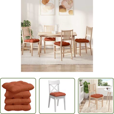Cuscini in corduroy -  Cuscini per Seduta 4 pcs Rosso Arancio 40 x 40 cm