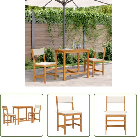 Cuscini in legno -  Set da Balcone 3pz con Cuscini in Legno Massello di Acacia