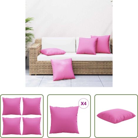 Cuscini in poliestere -  Cuscini Scatter 4 pcs Rosa 60 x 60 cm Tessuto in Poliestere