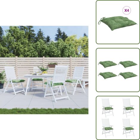 Cuscini in poliestere - vidaXL Cuscini per Sedia 4pz Motivo a Foglie 50x50x7 cm Tessuto - Cuscini antiscivolo