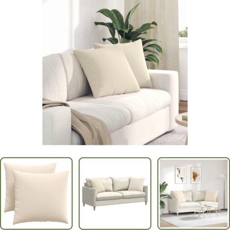 Cuscini in tessuto -  Cuscini da Divano 2 pcs Beige 50 x 50 cm Tessuto
