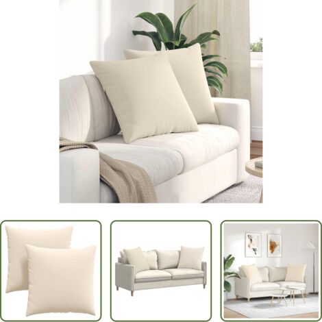 Cuscini in tessuto -  Cuscini da Divano 2 pcs Beige 80 x 80 cm Tessuto