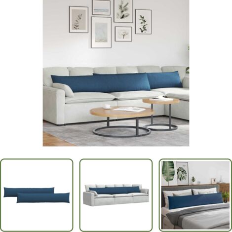 Cuscini in tessuto -  Cuscini da Divano 2 pcs Blu 200 x 40 cm Tessuto