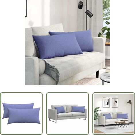 Cuscini in tessuto -  Cuscini da Divano 2 pcs Blu jeans 80 x 40 cm Tessuto