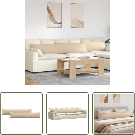 Cuscini in tessuto -  Cuscini da Divano 2 pcs Crema 200 x 40 cm Tessuto