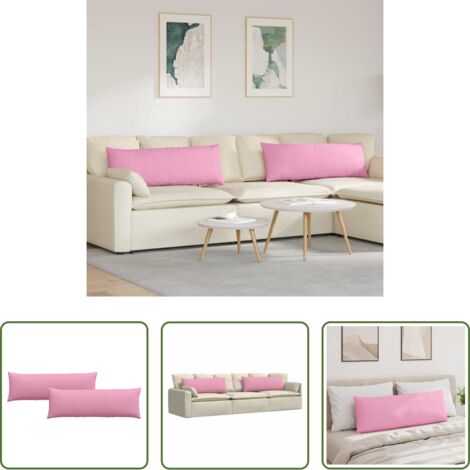 Cuscini in tessuto -  Cuscini da Divano 2 pcs Rosa 120 x 40 cm Tessuto