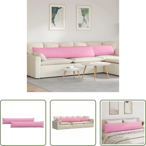 Cuscini in tessuto -  Cuscini da Divano 2 pcs Rosa 200 x 40 cm Tessuto
