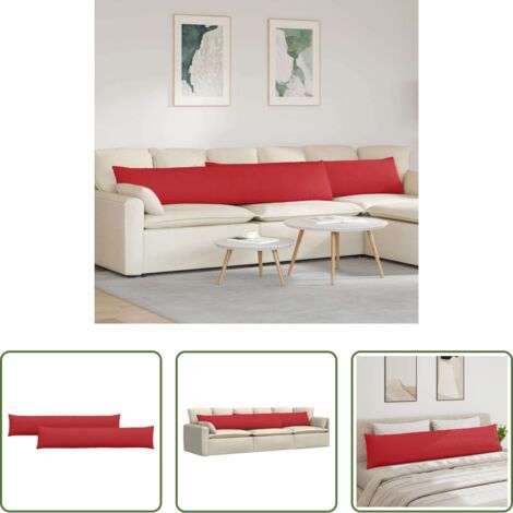 Cuscini in tessuto -  Cuscini da Divano 2 pcs Rosso 200 x 40 cm Tessuto