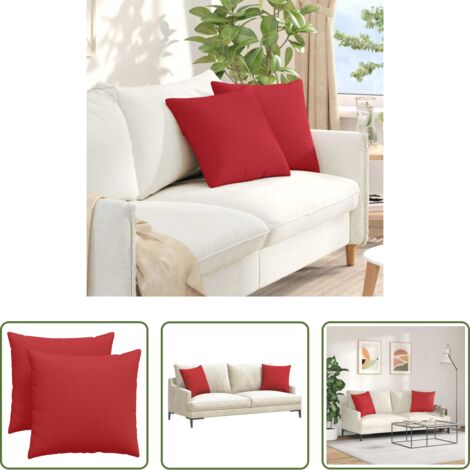 Cuscini in tessuto -  Cuscini da Divano 2 pcs Rosso 45 x 45 cm Tessuto
