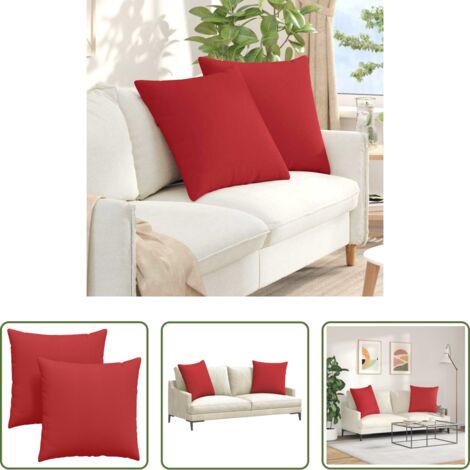 Cuscini in tessuto -  Cuscini da Divano 2 pcs Rosso 80 x 80 cm Tessuto