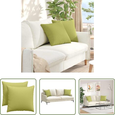 Cuscini in tessuto -  Cuscini da Divano 2 pcs Verde chiaro 45 x 45 cm Tessuto