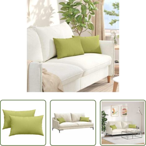 Cuscini in tessuto -  Cuscini da Divano 2 pcs Verde chiaro 50 x 30 cm Tessuto