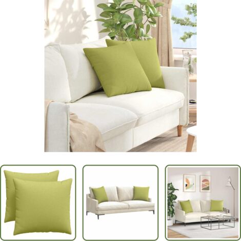 Cuscini in tessuto -  Cuscini da Divano 2 pcs Verde chiaro 50 x 50 cm Tessuto