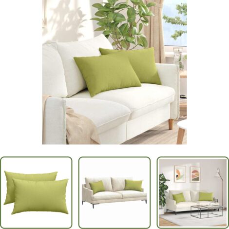 Cuscini in tessuto -  Cuscini da Divano 2 pcs Verde chiaro 60 x 40 cm Tessuto
