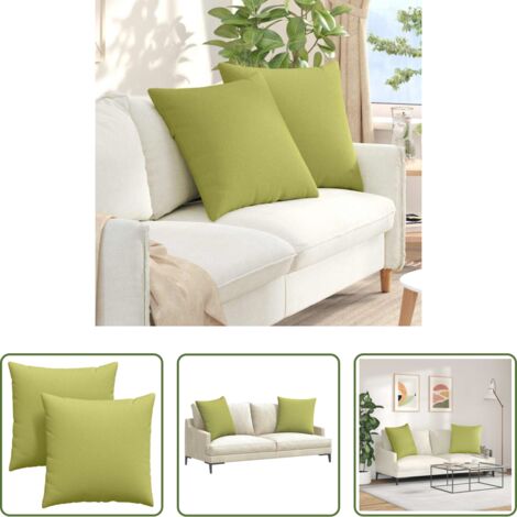 Cuscini in tessuto -  Cuscini da Divano 2 pcs Verde chiaro 60 x 60 cm Tessuto