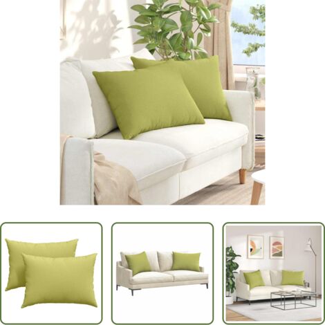 Cuscini in tessuto -  Cuscini da Divano 2 pcs Verde chiaro 70 x 50 cm Tessuto