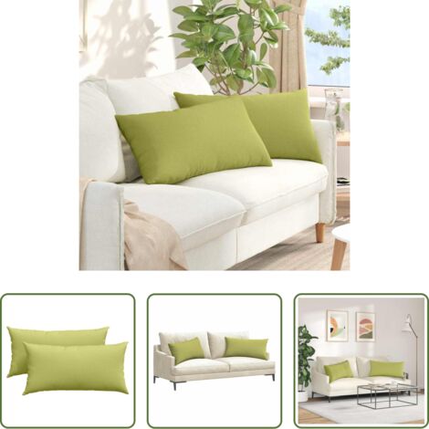 Cuscini in tessuto -  Cuscini da Divano 2 pcs Verde chiaro 80 x 40 cm Tessuto