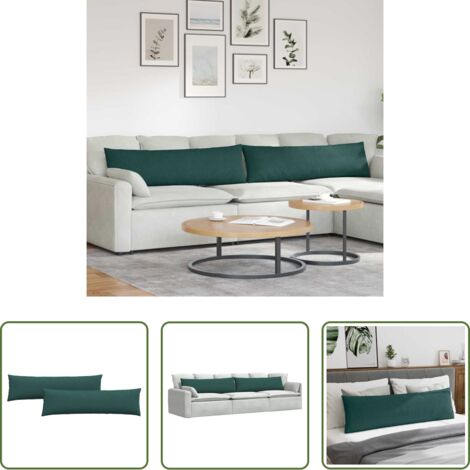 Cuscini in tessuto -  Cuscini da Divano 2 pcs Verde Scuro 145 x 40 cm Tessuto