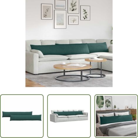 Cuscini in tessuto -  Cuscini da Divano 2 pcs Verde Scuro 200 x 40 cm Tessuto