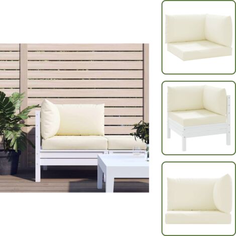 Cuscini in Tessuto Oxford - vidaXL Cuscini per Pallet 3 pz Bianco Crema in Tessuto Oxford - Cuscini per Soggiorno