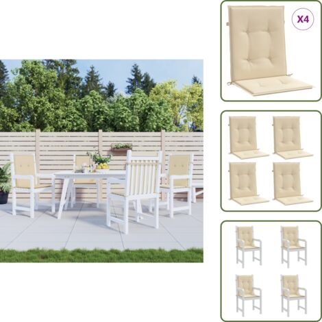 Cuscini in tessuto oxford - vidaXL Cuscini per Sedia 4 pz Beige 100x50x3 cm in Tessuto Oxford - Cuscini esterni