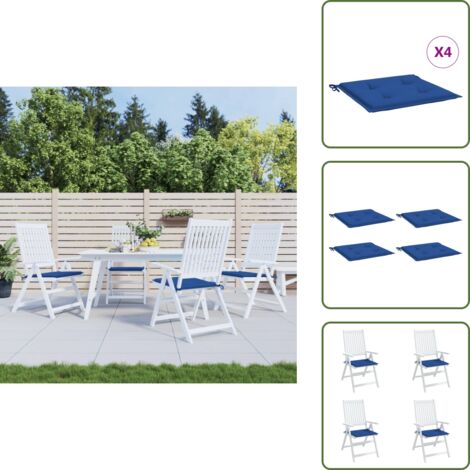 Cuscini in tessuto oxford - vidaXL Cuscini per Sedia 4 pz Blu Reale 50x50x4 cm in Tessuto Oxford - Cuscini morbidi