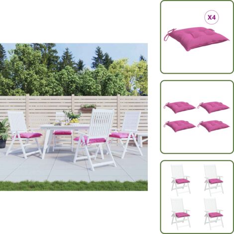 Cuscini in tessuto oxford - vidaXL Cuscini per Sedia 4 pz Rosa 50x50x7 cm in Tessuto Oxford - Cuscini esterni