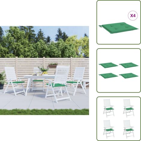 Cuscini in tessuto oxford - vidaXL Cuscini per Sedia 4 pz Verdi 50x50x4 cm in Tessuto Oxford - Cuscini esterni