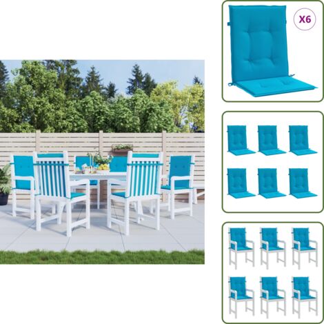 Cuscini in tessuto Oxford - vidaXL Cuscini per Sedia 6 pz Blu 100x50x3 cm in Tessuto Oxford - Cuscini da esterno