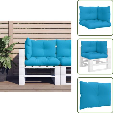 Cuscini in tessuto - vidaXL Cuscini per Pallet 3 pz Blu in Tessuto - Cuscini per divano