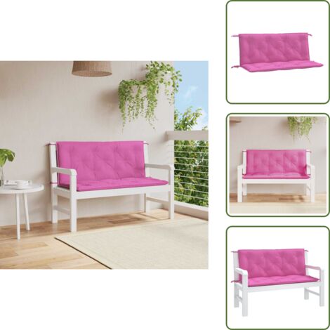 Cuscini in tessuto - vidaXL Cuscini per Panca da Giardino 2 pz Rosa 120x50x7 cm in Tessuto - Cuscini esterni