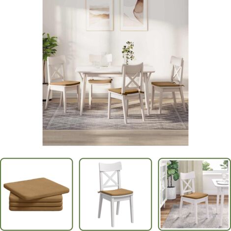 Cuscini in velluto -  Cuscini per Seduta 4 pcs Marrone 40 x 40 x 3 cm Velluto