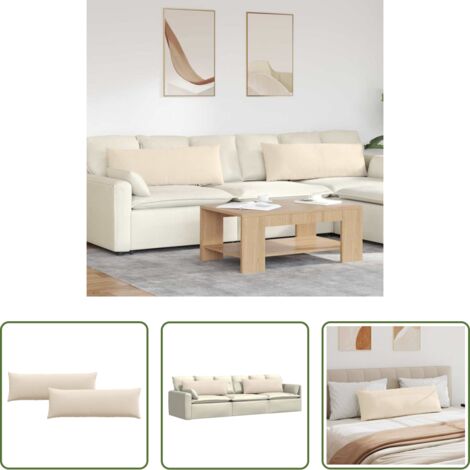 Cuscini moderni -  Cuscini da Divano 2 pcs Beige 120 x 40 cm Tessuto
