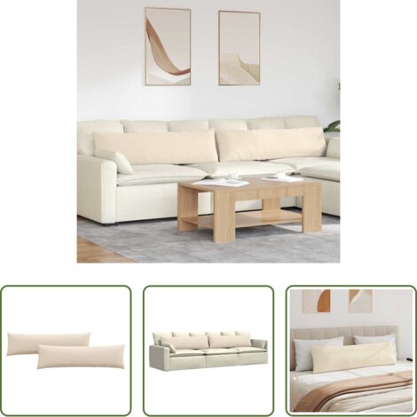 Cuscini moderni -  Cuscini da Divano 2 pcs Beige 145 x 40 cm Tessuto