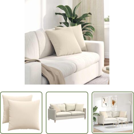 Cuscini moderni -  Cuscini da Divano 2 pcs Beige 45 x 45 cm Tessuto