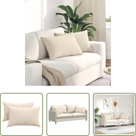 Cuscini moderni -  Cuscini da Divano 2 pcs Beige 60 x 40 cm Tessuto